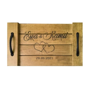 Taca  drewniana  ŚLUBNA
